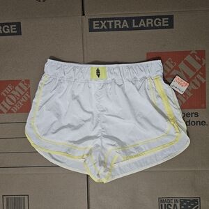 FP Movement Varsity Blues Printed Shorts Womens Yellow White Womens